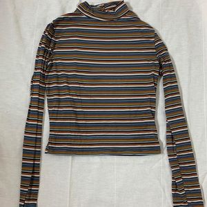Striped Long Sleeve Turtle Neck
